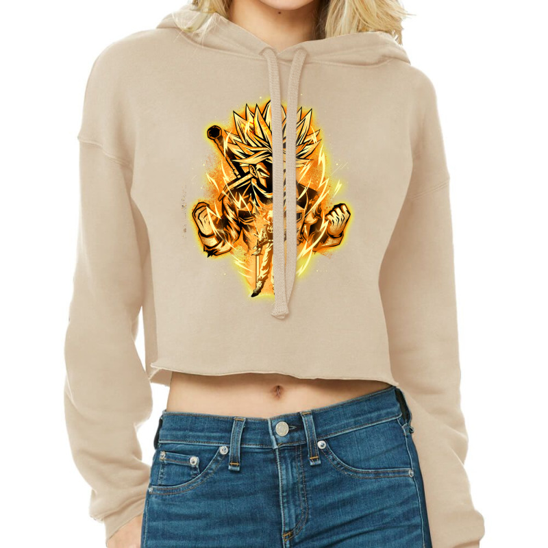 Golden Saiyan Trunks Cropped Hoodie by lemoxmahichu | Artistshot