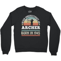 Archer Born 1945 80th Birthday Archery Gift Stars Crewneck Sweatshirt | Artistshot