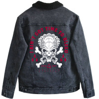 Predator Skull   Ain't Got Time To Bleed   Military   Distressed Unisex Sherpa-lined Denim Jacket | Artistshot