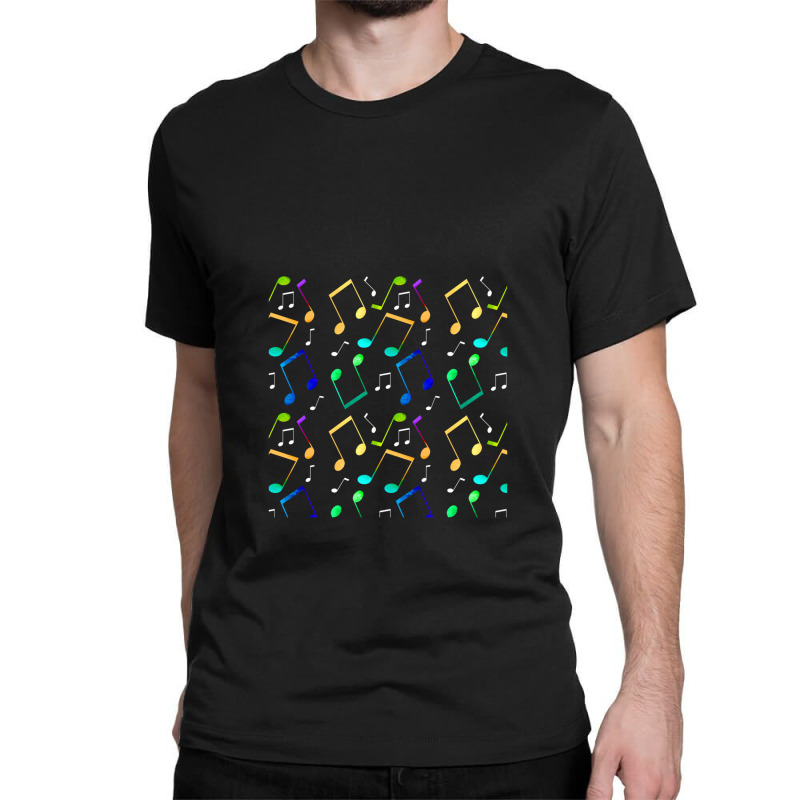 Neon Music Notes Classic T-shirt by MiltonLane | Artistshot