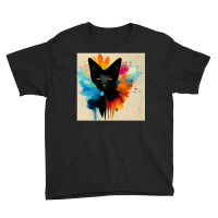 Artistshot Trending Abstract Cat Youth Tee | Artistshot