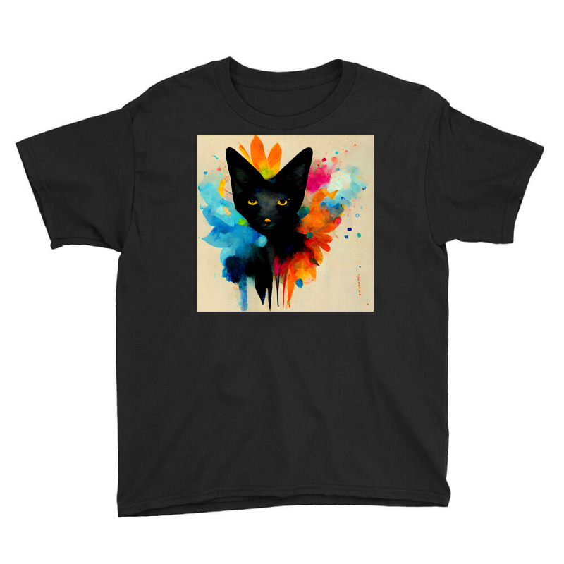 Artistshot Trending Abstract Cat Youth Tee | Artistshot