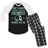 Funny Skeleton Yes I Do Machine Learning Men's 3/4 Sleeve Pajama Set | Artistshot