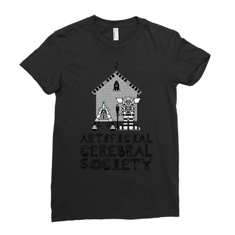 Artificial Cerebral Society Funny Robotics Ladies Fitted T-Shirt by lontioilazit | Artistshot