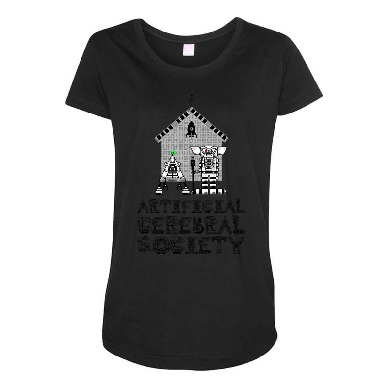 Artificial Cerebral Society Funny Robotics Maternity Scoop Neck T-shirt by lontioilazit | Artistshot