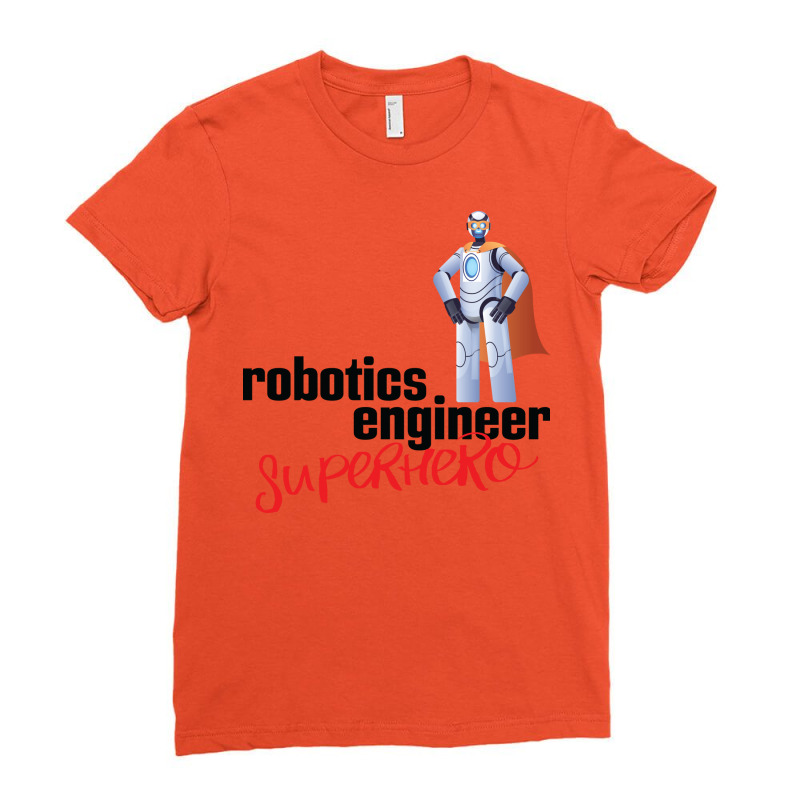 Robotics Engineer Superhero Cartoon Ladies Fitted T-Shirt by sinicaristc | Artistshot