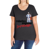 Robotics Engineer Superhero Cartoon Ladies Curvy T-shirt | Artistshot