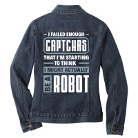 Robotics Engineering For Humanoid Robots Lovers Funny Quote Ladies Denim Jacket | Artistshot