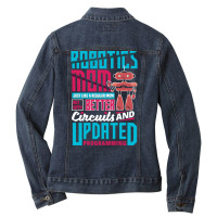 Robotics Engineering Humanoid Robots Funny Robotics Mom (1) Ladies Denim Jacket | Artistshot