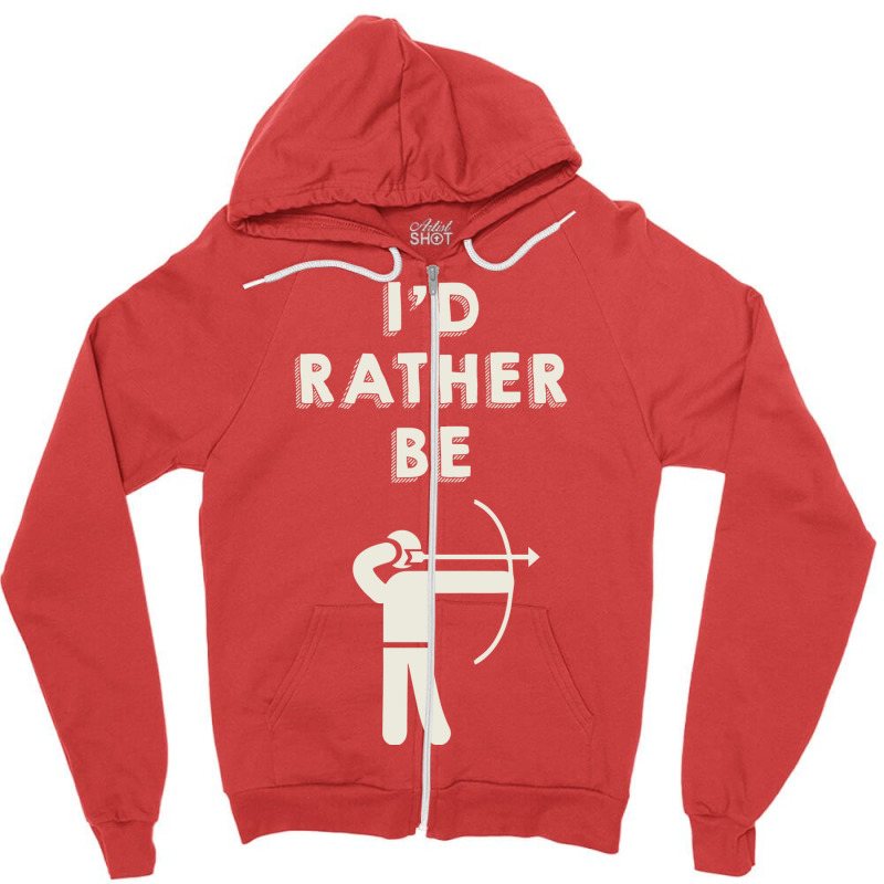 Id Rather Be Shooting A Bow And Arrow Archery Design Retro Zipper Hoodie | Artistshot