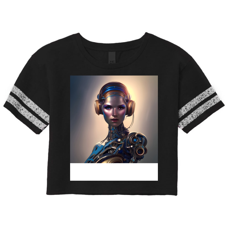 Ai Robot Girl With Headphones Scorecard Crop Tee by dolaretsernf | Artistshot