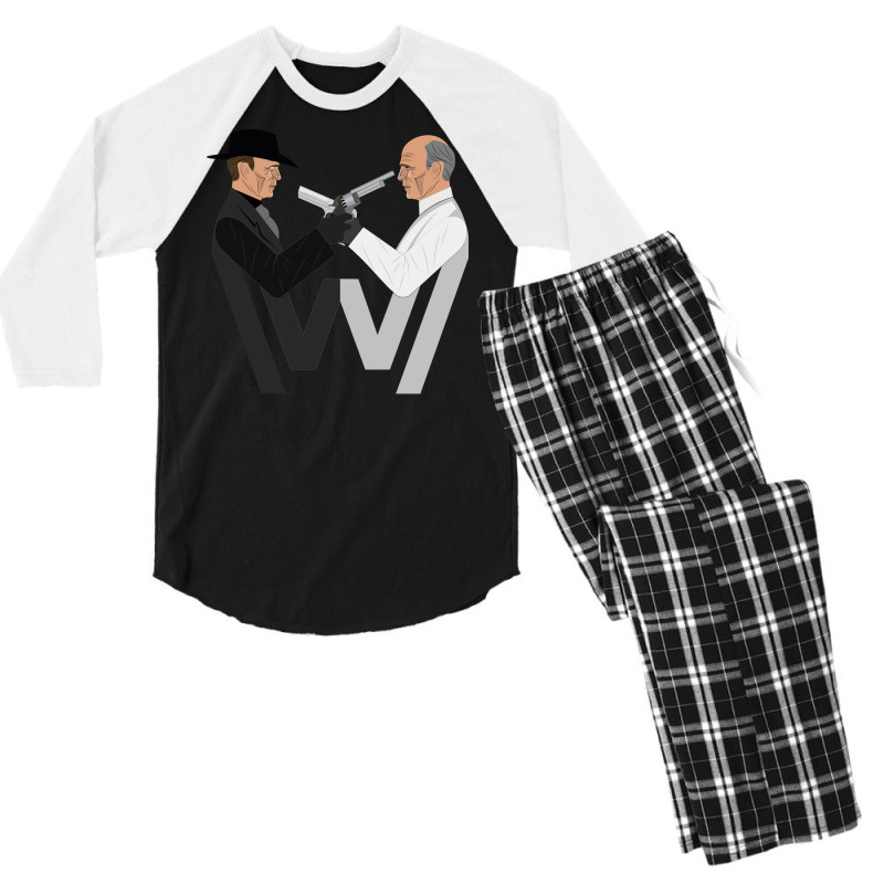 Man Black White William Men's 3/4 Sleeve Pajama Set | Artistshot