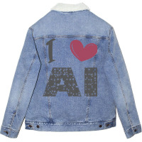 I Love Ai (4) Unisex Sherpa-lined Denim Jacket | Artistshot