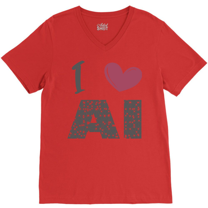 I Love Ai (4) V-neck Tee | Artistshot