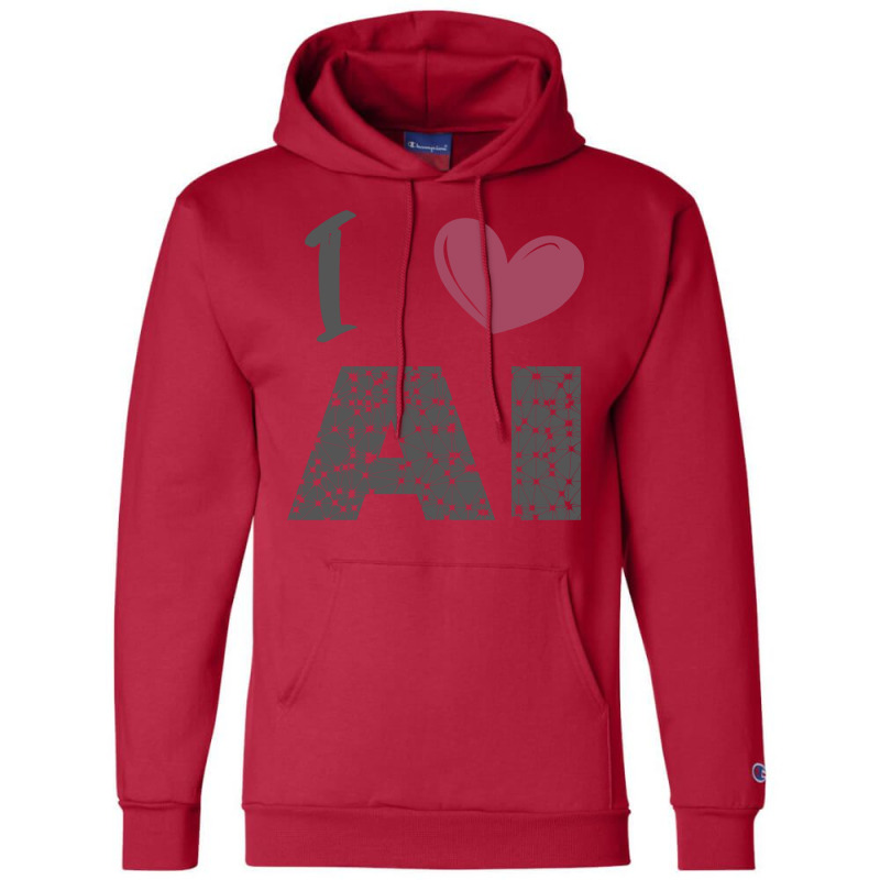 I Love Ai (4) Champion Hoodie | Artistshot