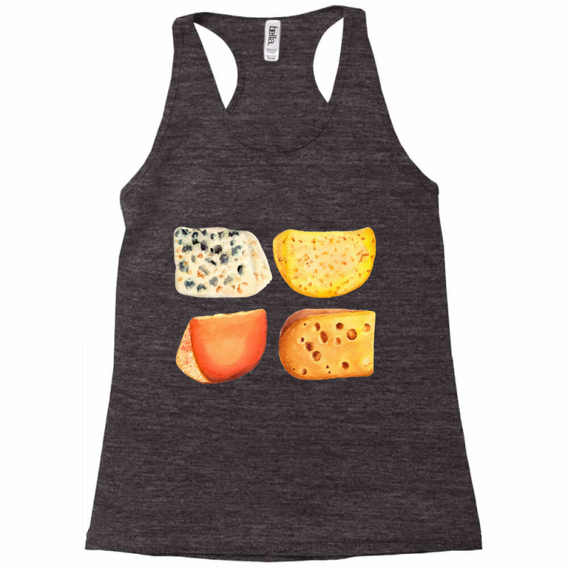 Different Types Of Cheese,cheese Pack Blue Cheese, Maasdam Racerback Tank by marinah | Artistshot