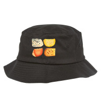 Different Types Of Cheese,cheese Pack Blue Cheese, Maasdam Bucket Hat | Artistshot