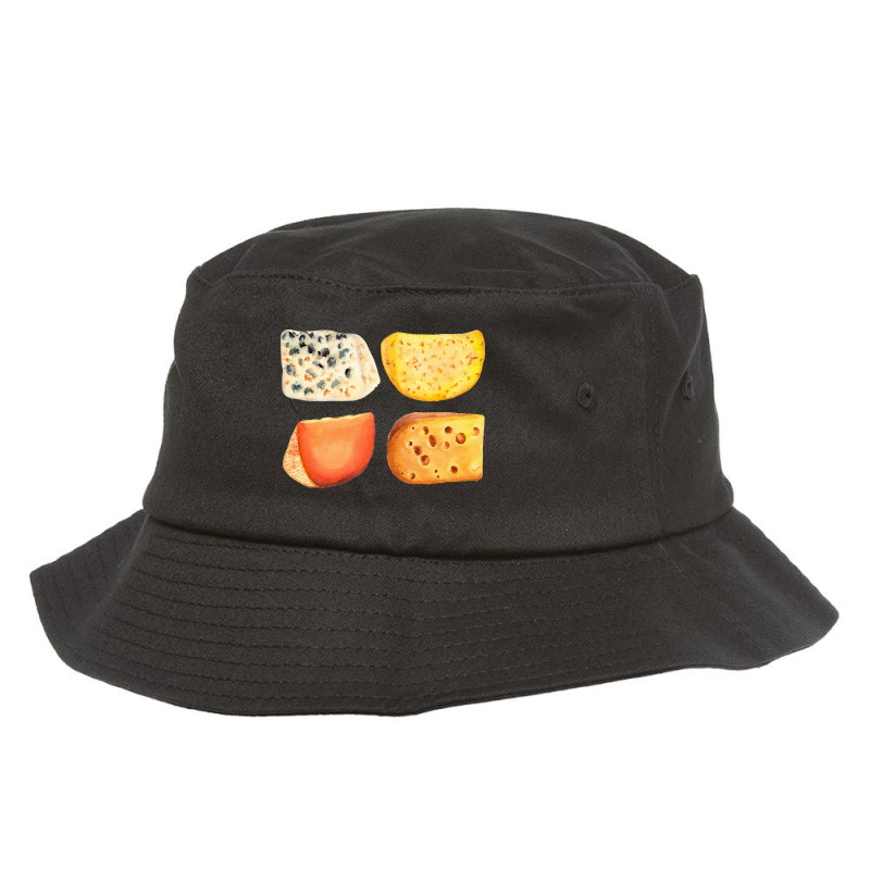 Different Types Of Cheese,cheese Pack Blue Cheese, Maasdam Bucket Hat by marinah | Artistshot