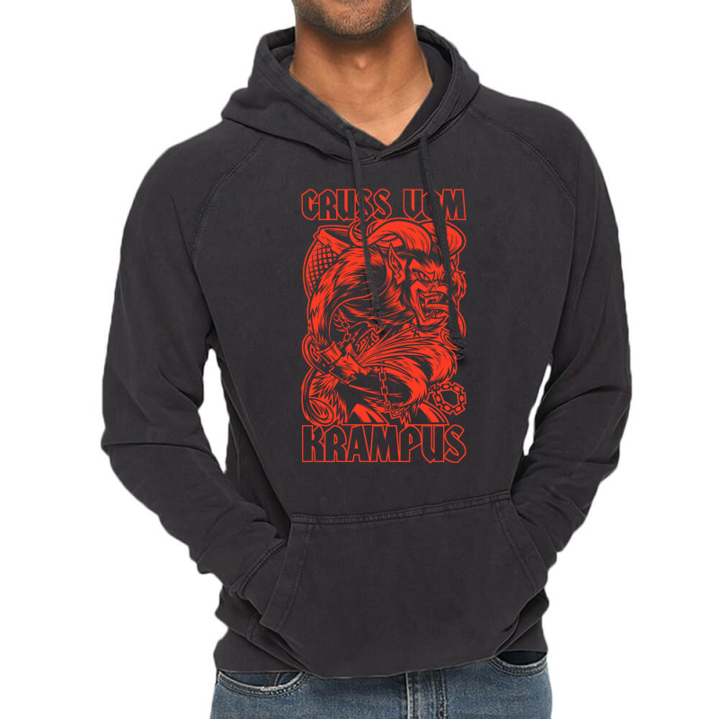 Krampus Red Vintage Hoodie by marzesofrad | Artistshot