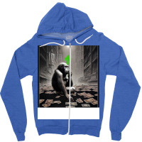 Ape On Wallstreet Zipper Hoodie | Artistshot