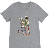 Robot Love Valentine V-neck Tee | Artistshot