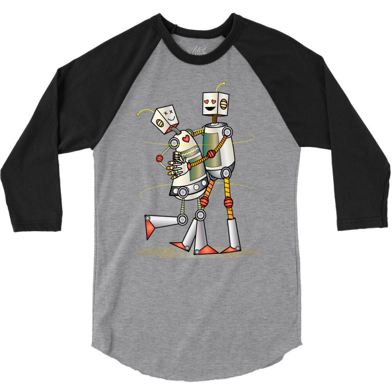 Robot Love Valentine 3/4 Sleeve Shirt | Artistshot