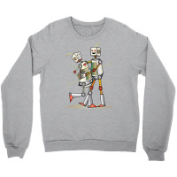 Robot Love Valentine Crewneck Sweatshirt | Artistshot