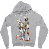 Robot Love Valentine Zipper Hoodie | Artistshot