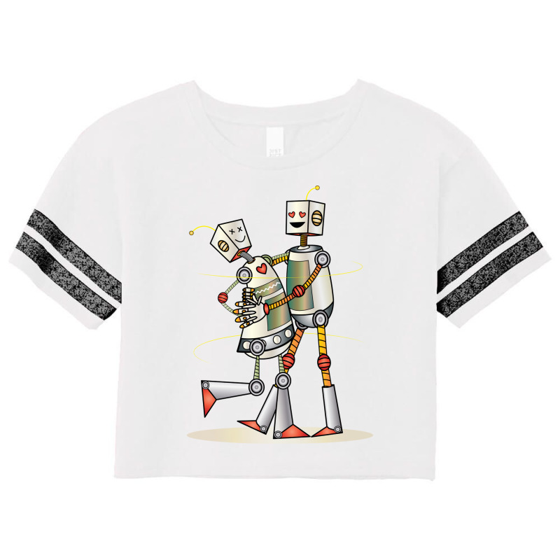 Robot Love Valentine Scorecard Crop Tee by aivaslatzerk | Artistshot