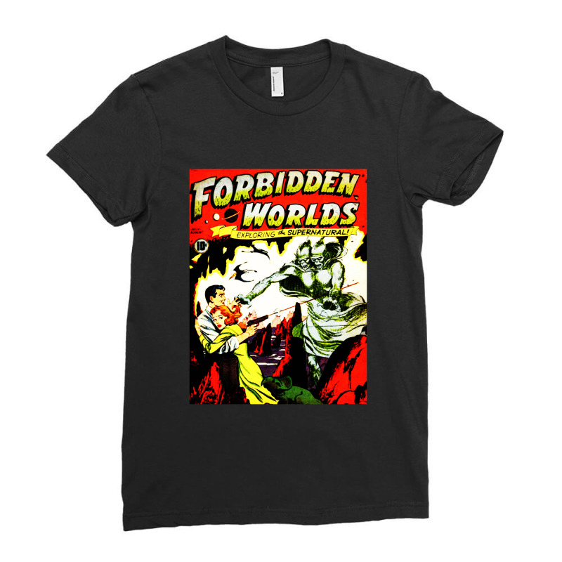 Forbidden Worlds Ladies Fitted T-Shirt by Pinkbubbles | Artistshot