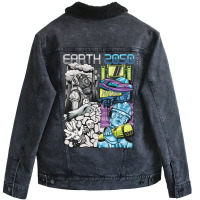 Earth 2050   Damage And The Future Of The Earth Unisex Sherpa-lined Denim Jacket | Artistshot