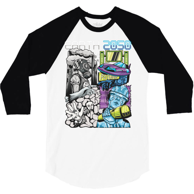 Earth 2050   Damage And The Future Of The Earth 3/4 Sleeve Shirt | Artistshot