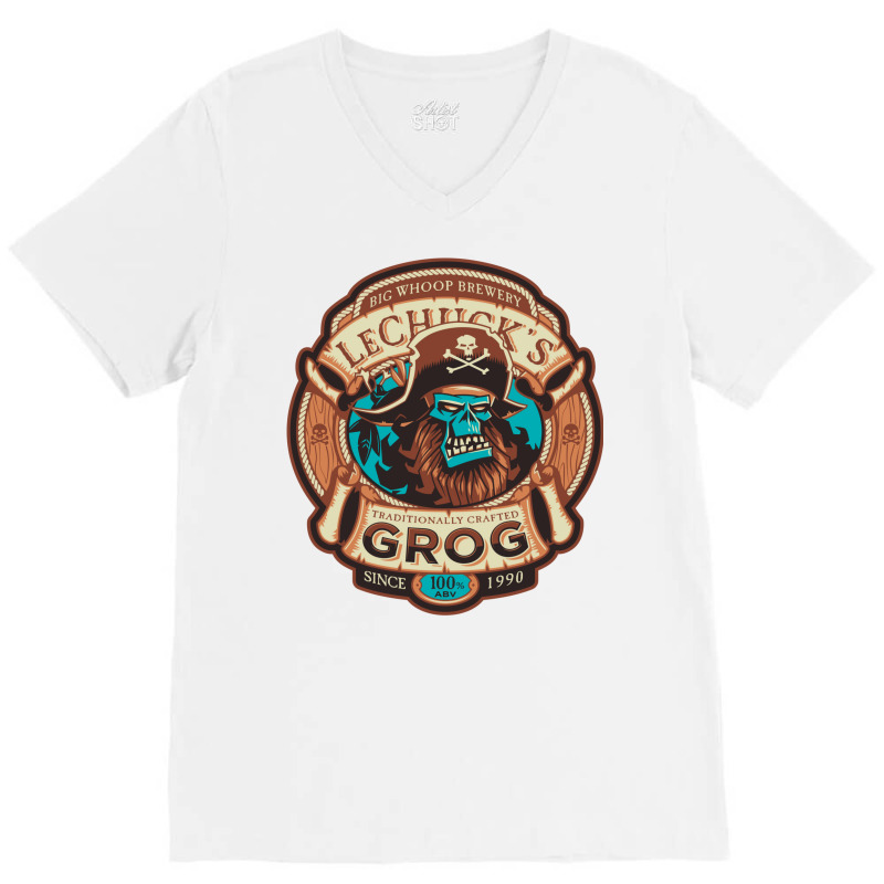 Lechuck's Grog   Craft Beer   Monkey Island   Vintage Video Game V-Neck Tee by marzesofrad | Artistshot