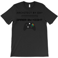 Architect By Day Gamer By Night Red T-shirt | Artistshot