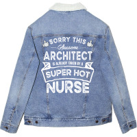 Sorry This Architect Is Taken 70s Unisex Sherpa-lined Denim Jacket | Artistshot