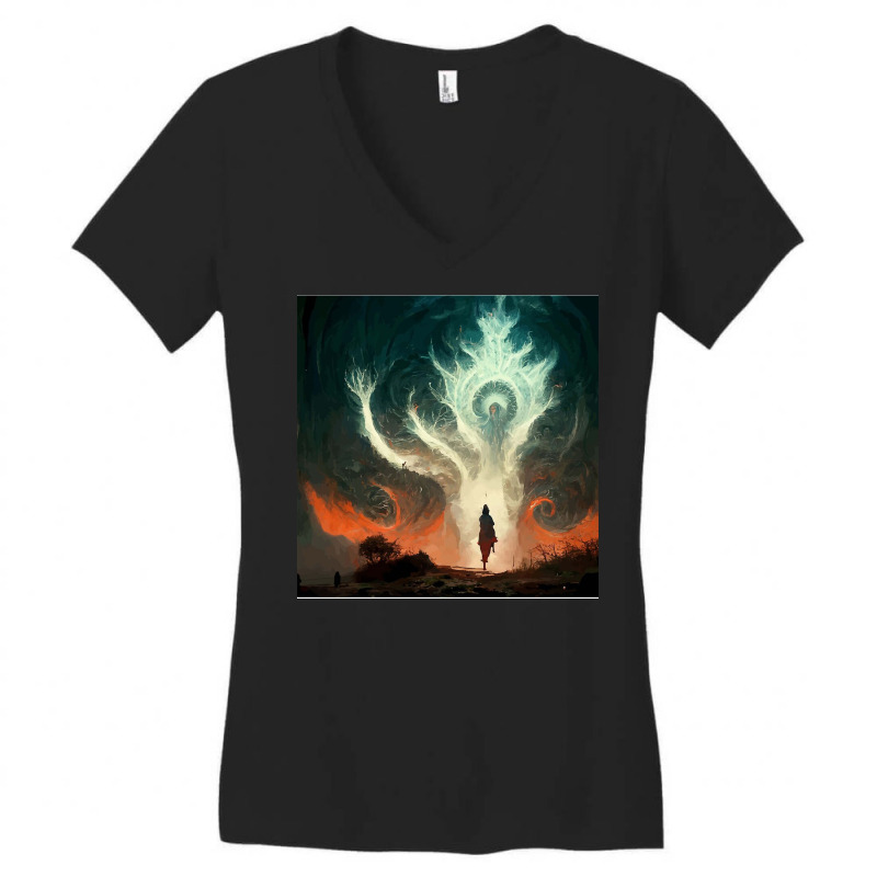 Blood Born Traveler Giant Wind Magic Poster Women's V-Neck T-Shirt by milerbenjam | Artistshot