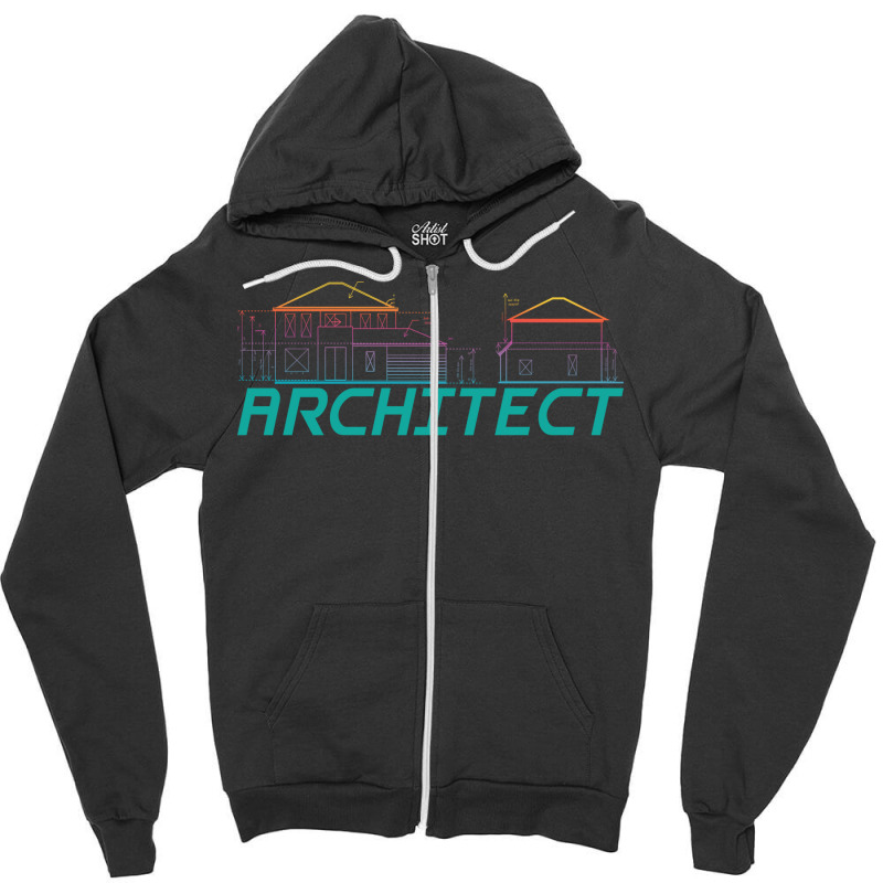 Architect Architecture Building Hippie 80s Zipper Hoodie | Artistshot