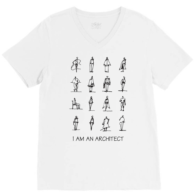 I Am An Architect People Sketches Black Green V-neck Tee | Artistshot