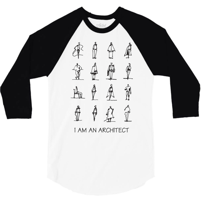 I Am An Architect People Sketches Black Green 3/4 Sleeve Shirt | Artistshot