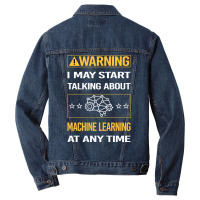 Funny Yellow Warning Machine Learning Men Denim Jacket | Artistshot