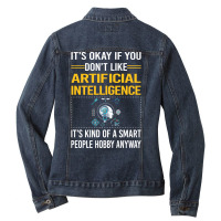 Funny Smart People Artificial Intelligence Ai Ladies Denim Jacket | Artistshot