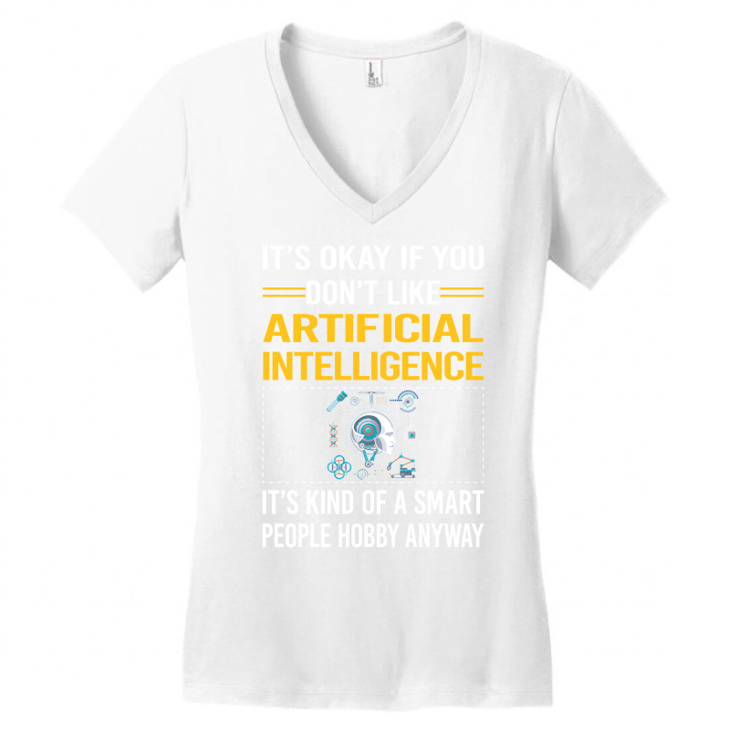 Funny Smart People Artificial Intelligence Ai Women's V-Neck T-Shirt by alsamiyantang | Artistshot