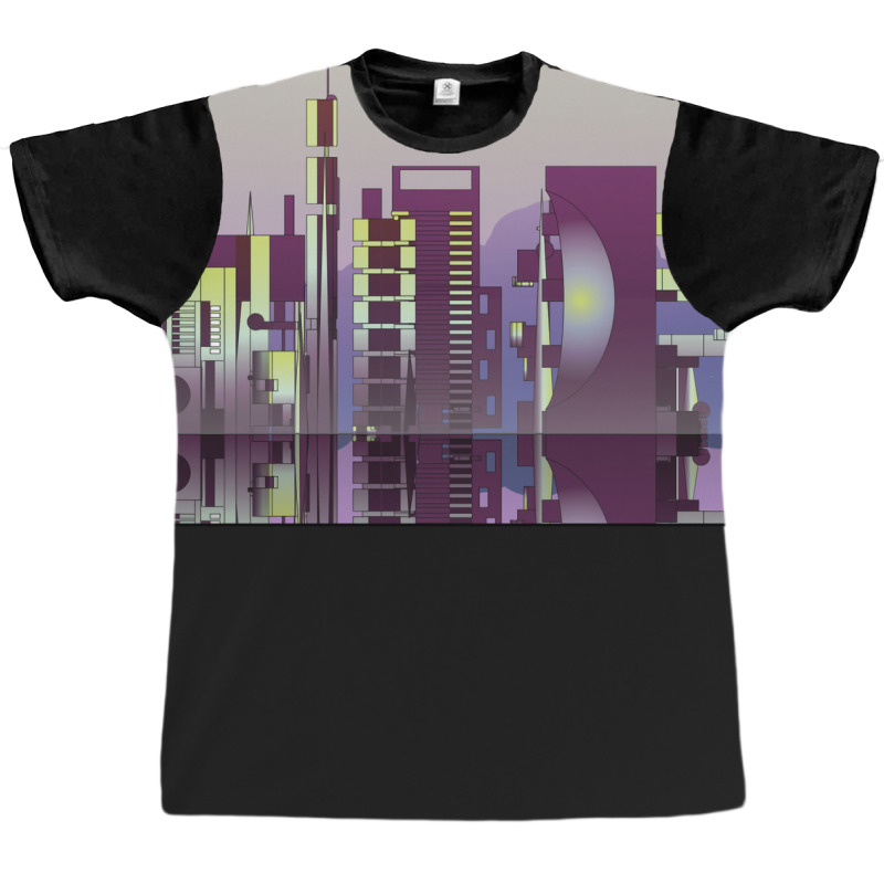 Future Cityscape Love Graphic T-shirt | Artistshot