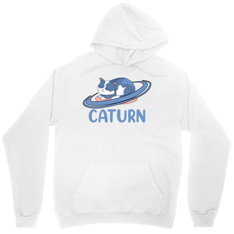 Caturn Sleeping Cat On Planet Saturn Astronomy Unisex Hoodie | Artistshot