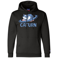 Caturn Sleeping Cat On Planet Saturn Astronomy Champion Hoodie | Artistshot