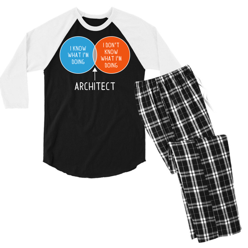 Architect I Dont Know What Im Doing Twocolor Diagram Girl Men's 3/4 Sleeve Pajama Set | Artistshot