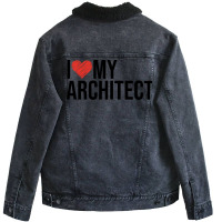 Architect Wife Husband Gifts For Her Girl Unisex Sherpa-lined Denim Jacket | Artistshot