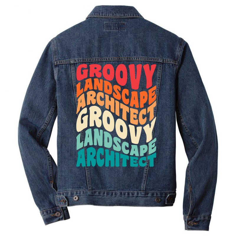 Groovy Landscape Architect Vintage Retro 60s 70s 80s Vibes Retro Men Denim Jacket | Artistshot