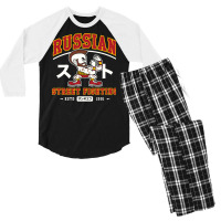 Russian Street Fighting   Video Game Men's 3/4 Sleeve Pajama Set | Artistshot