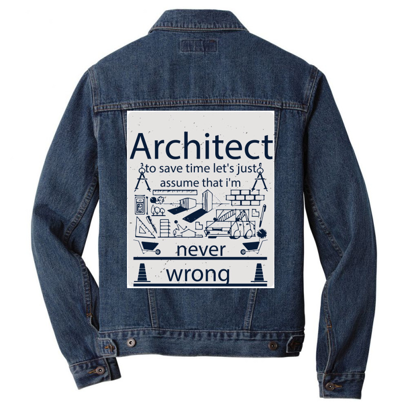 Architect Travel Vintage Men Denim Jacket | Artistshot